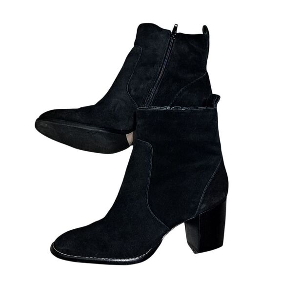 Bernardo Norwich Leather Suede Western Goth Ankle Boots Black Size 7 - Picture 10 of 13